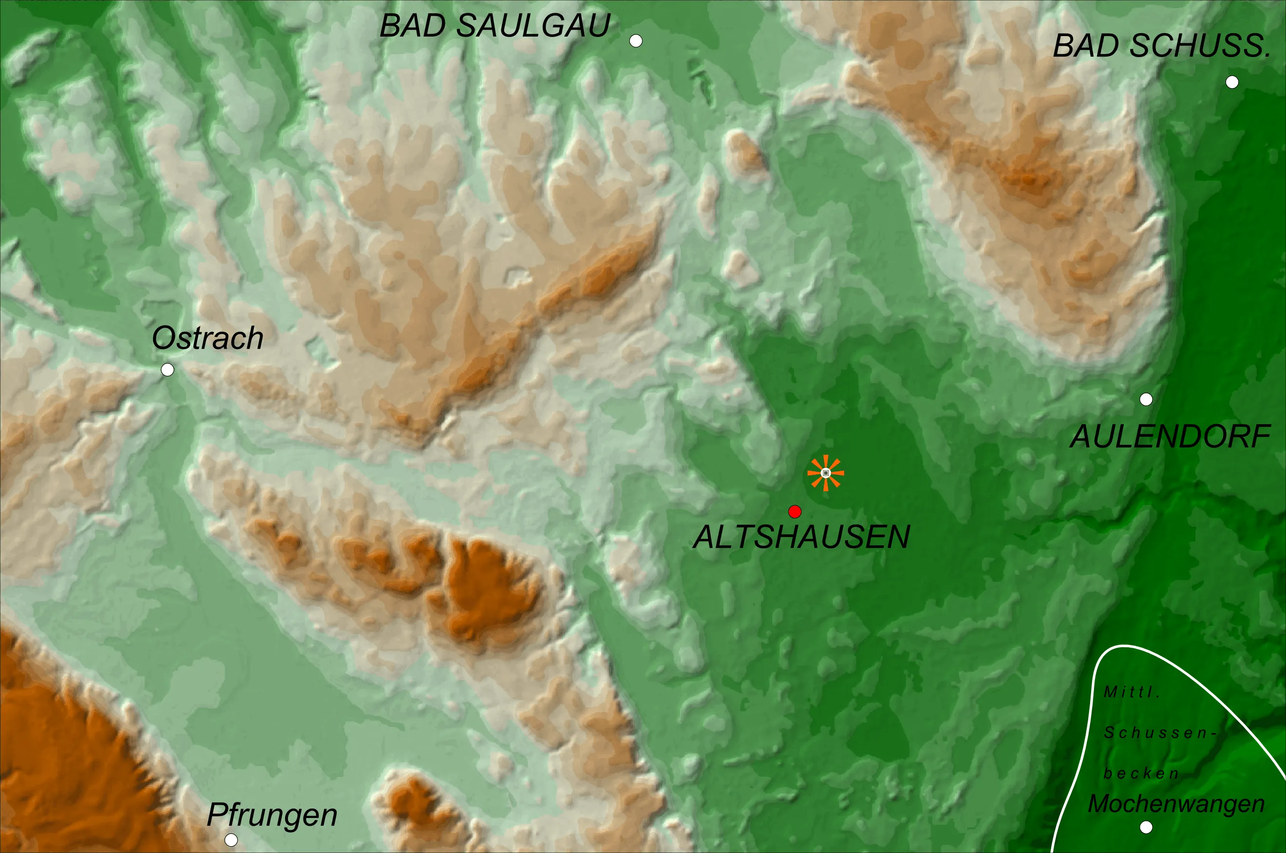 Karte von Mittleres Schussenbecken